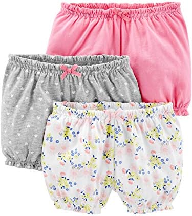 Къси панталони-зреещи Simple Joys by Carter's за малки момичета, опаковки от 3