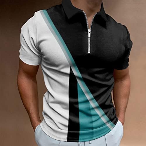 Ризи с къси ръкави за мъже, Работно Облекло С Творческата Шарени 3D-Печат, Мъжка Риза с Цип, С Къси Ръкави