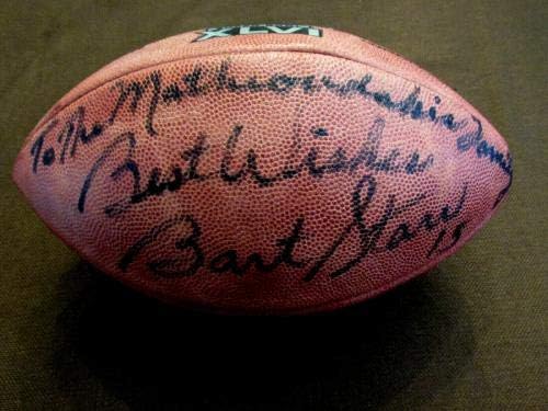 Барт Стар С най-добри пожелания Hof Пакърс, Подписали Auto Wilson Xlvi Duke Football Jsa Lt - Футболни топки С Автографи