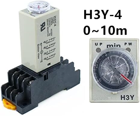 CNHKAU H3Y-4 Реле закъснение на включване 0-10 М Таймер DPDT 14 контакти H3Y-4 DC12V DC24V AC110V AC220V (Размер: AC220V)