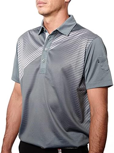 Мъжка риза за голф Pin High Performance Dry Fit, Быстросохнущее Поло с Къс ръкав, Отводящее Влагата
