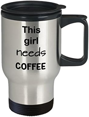 Подарък Халба за пътуване за момичета Това момиче нужда от кафе, Кафеена чаша от неръждаема стомана с капак за Подарък-Новост