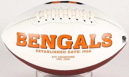 Футболна топка с автограф на Айки Уудс (синсинати Bengals) - W/Coa! - Футболни топки с автографи