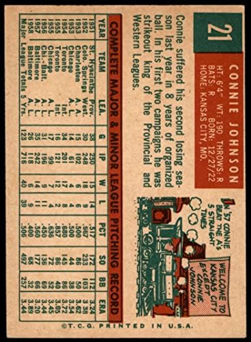 1959 Topps 21 Кони Джонсън Балтимор Ориълс (Бейзболна картичка) БИВШАТА/MT Orioles