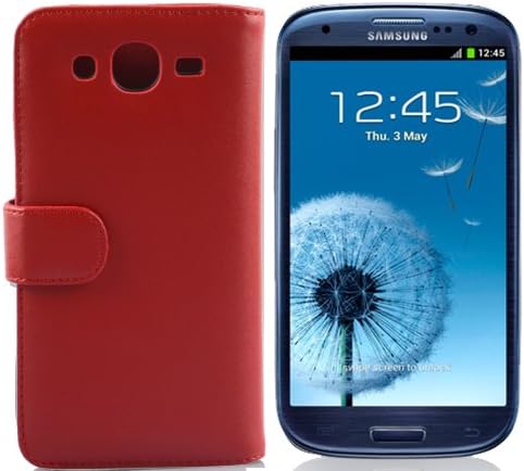 Калъф-за награда Cadorabo, съвместим с Samsung Galaxy S3 / S3, NEO, цвят Candy RED Apple - с функция поставки и отделения