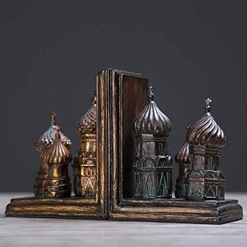 LIUSHI Стария Замък на Статуята на Поставка За Книги, Декоративни Поставки За Книги Статуя на Таблицата Творчески Ретро Смола Поставка За Книги, Бижута