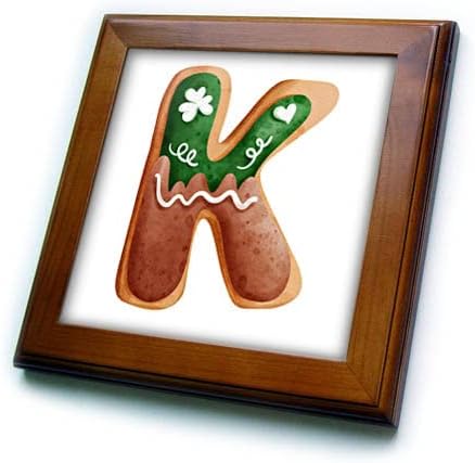 3dRose Прекрасно изображение на Деня на Свети Патрик с монограм бисквитки, стартови плочки в К-образна рамка (ft-375885-1)